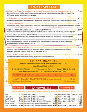 Sylvia's Cafe - Ellsworth's Breakfast Restaurant near Bar Harbor & Acadia Park